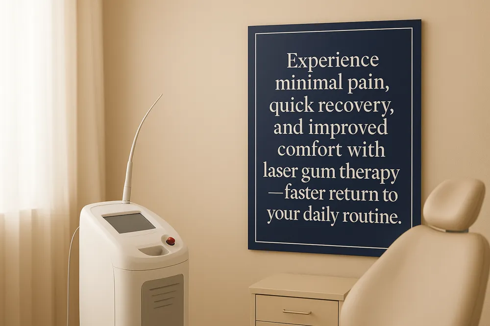 Experience minimal pain, quick recovery, and improved comfort with laser gum therapy—faster return to your daily routine.