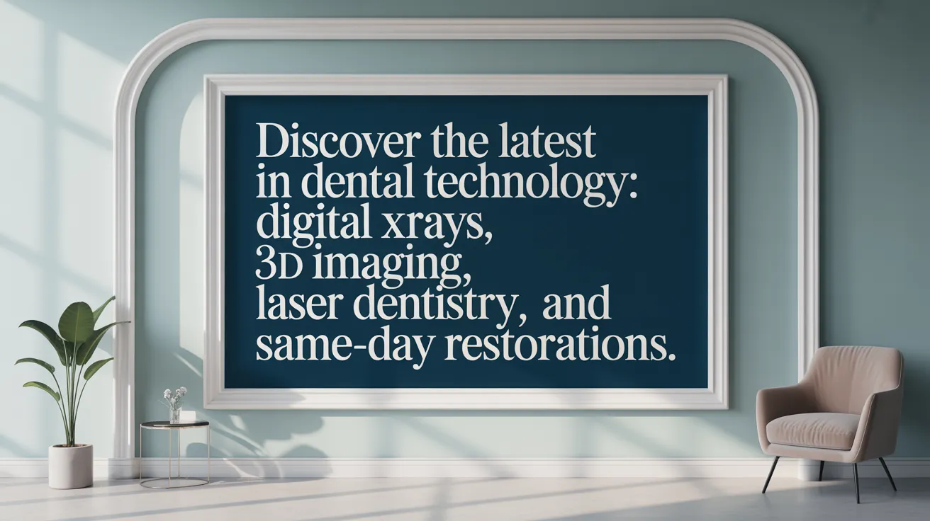 Discover the latest in dental technology: digital X-rays, 3D imaging, laser dentistry, and same-day restorations.