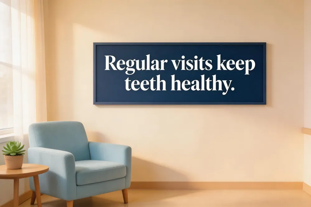 Regular visits keep teeth healthy.