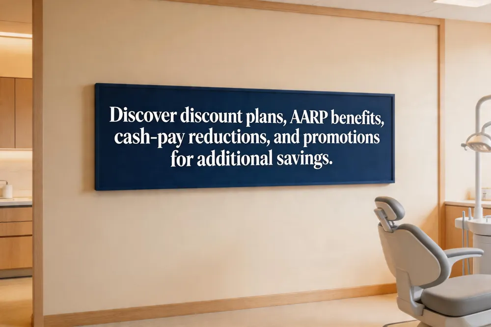 Discover discount plans, AARP benefits, cash‑pay reductions, and promotions for additional savings.