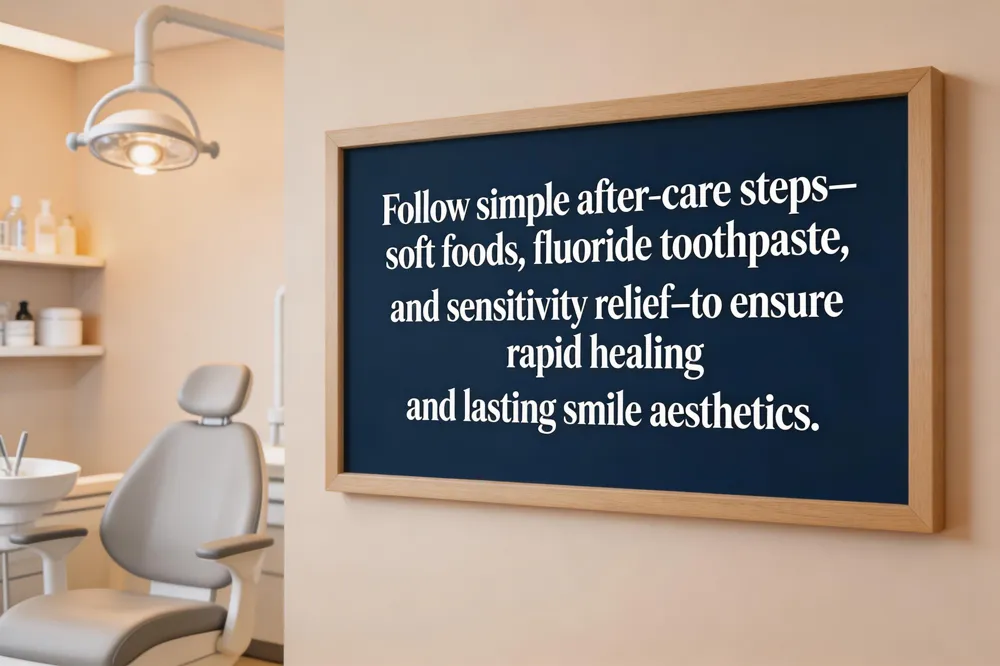 Follow simple after‑care steps—soft foods, fluoride toothpaste, and sensitivity relief—to ensure rapid healing and lasting smile aesthetics.