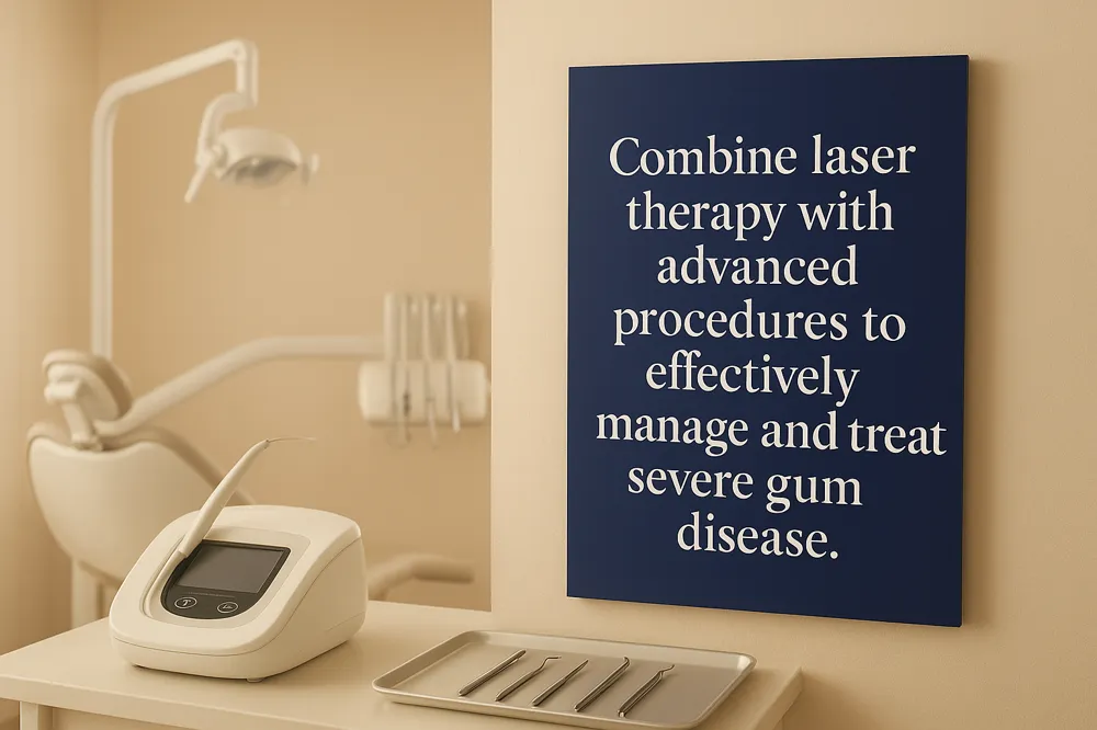 Combine laser therapy with advanced procedures to effectively manage and treat severe gum disease.