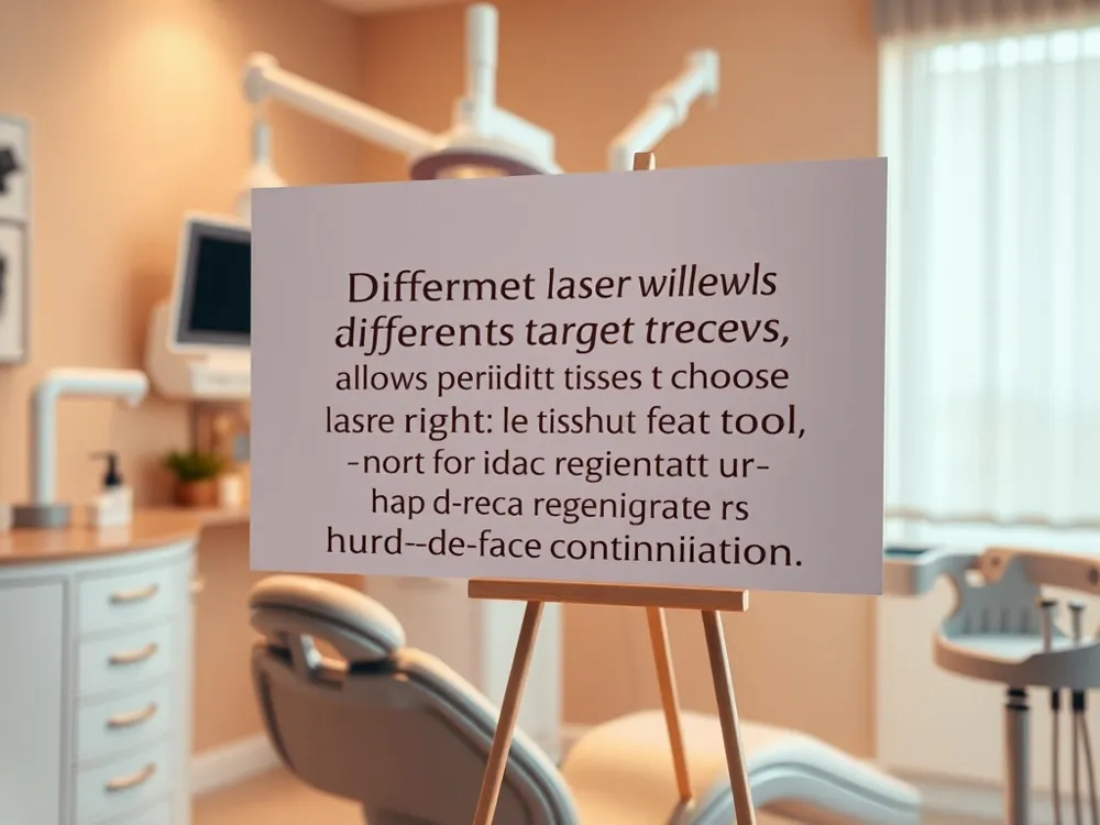 Different laser wavelengths target specific tissues, allowing periodontists to choose the right tool for deep cleaning, tissue regeneration, or hard-turface decontamination.