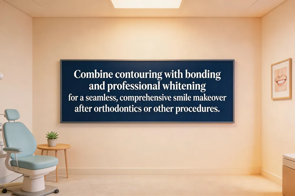 Combine contouring with bonding and professional whitening for a seamless, comprehensive smile makeover after orthodontics or other procedures.