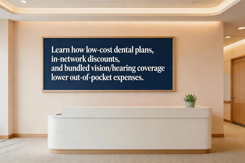 Learn how low‑cost dental plans, in‑network discounts, and bundled vision/hearing coverage lower out‑of‑pocket expenses.