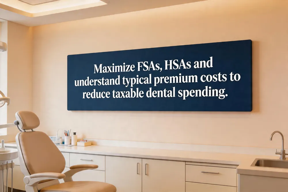 Maximize FSAs, HSAs and understand typical premium costs to reduce taxable dental spending.