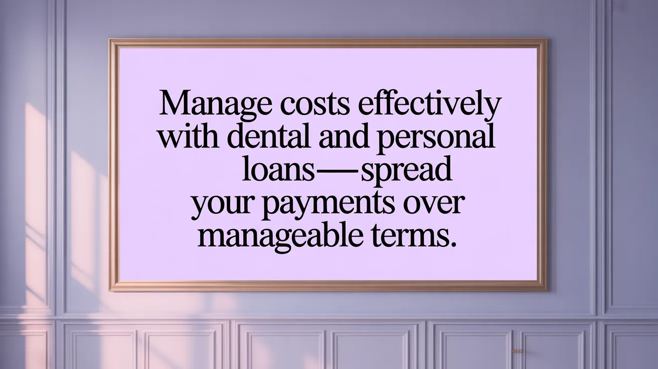 Manage costs effectively with dental and personal loans—spread your payments over manageable terms.