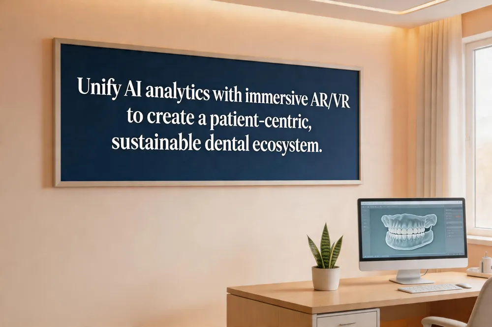 Unify AI analytics with immersive AR/VR to create a patient‑centric, sustainable dental ecosystem.