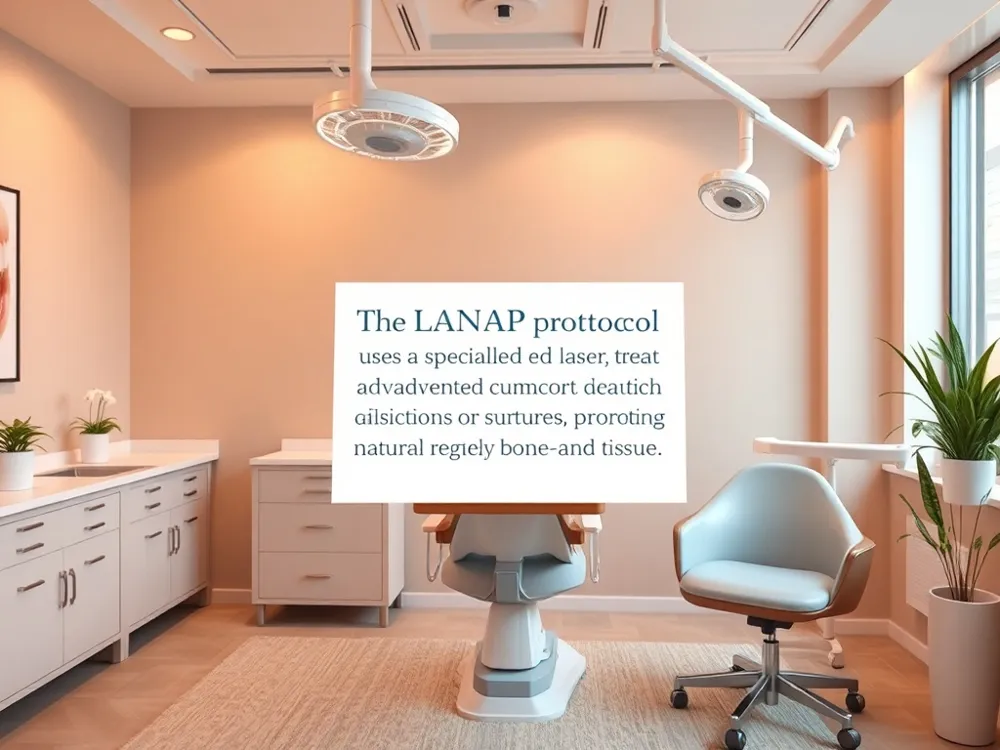 The LANAP protocol uses a specialized laser to treat advanced gum disease without incisions or sutures, promoting natural regeneration of bone and tissue.